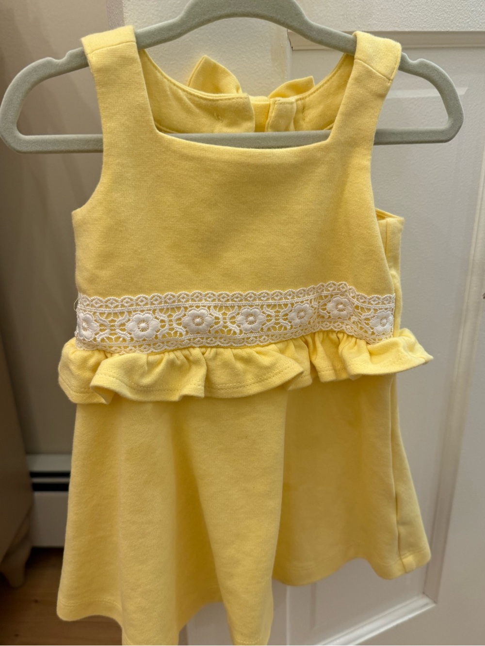 Janie and Jack Yellow Dress with White Lace Trim